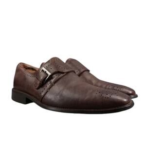 Fratelli Shoes Men 9 Oxford Monk Strap Leather Professional Classic Formal Brown